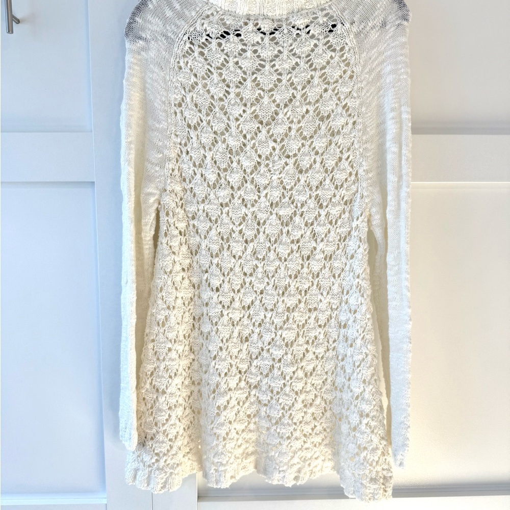 Beautiful White Crochet Dress with Long Sleeves